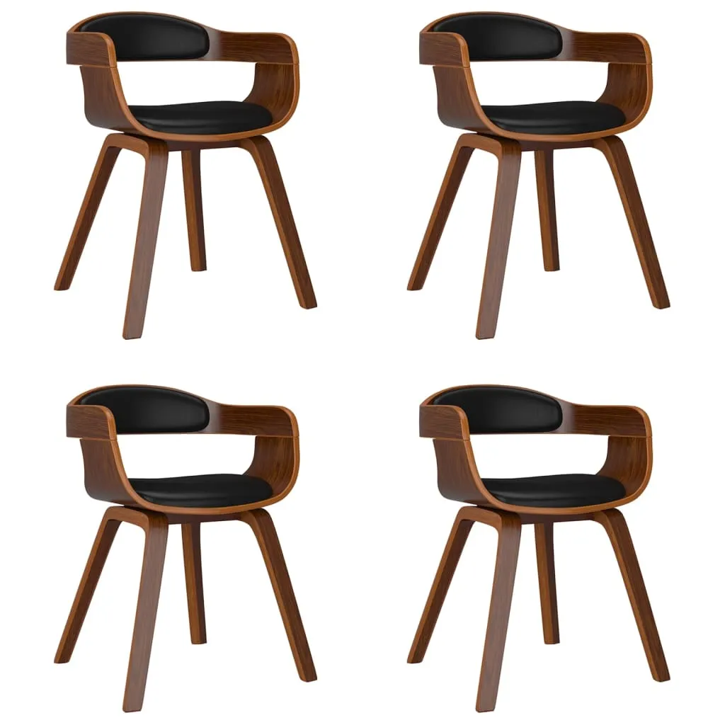 Dining Chair Kitchen Chair with Armrests Bentwood and Faux Leather