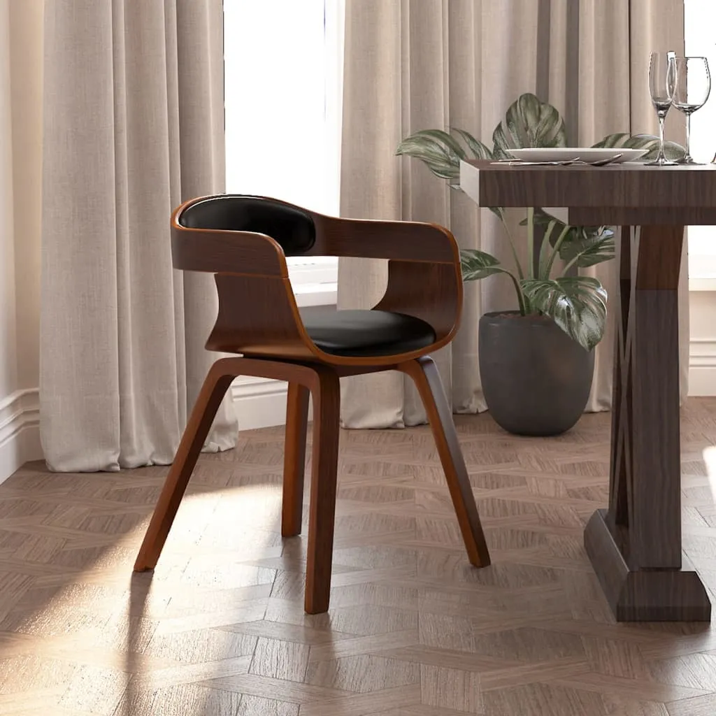 Dining Chair Kitchen Chair with Armrests Bentwood and Faux Leather