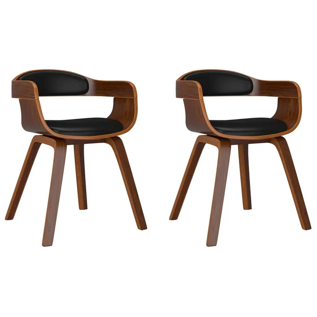 Dining Chair Kitchen Chair with Armrests Bentwood and Faux Leather