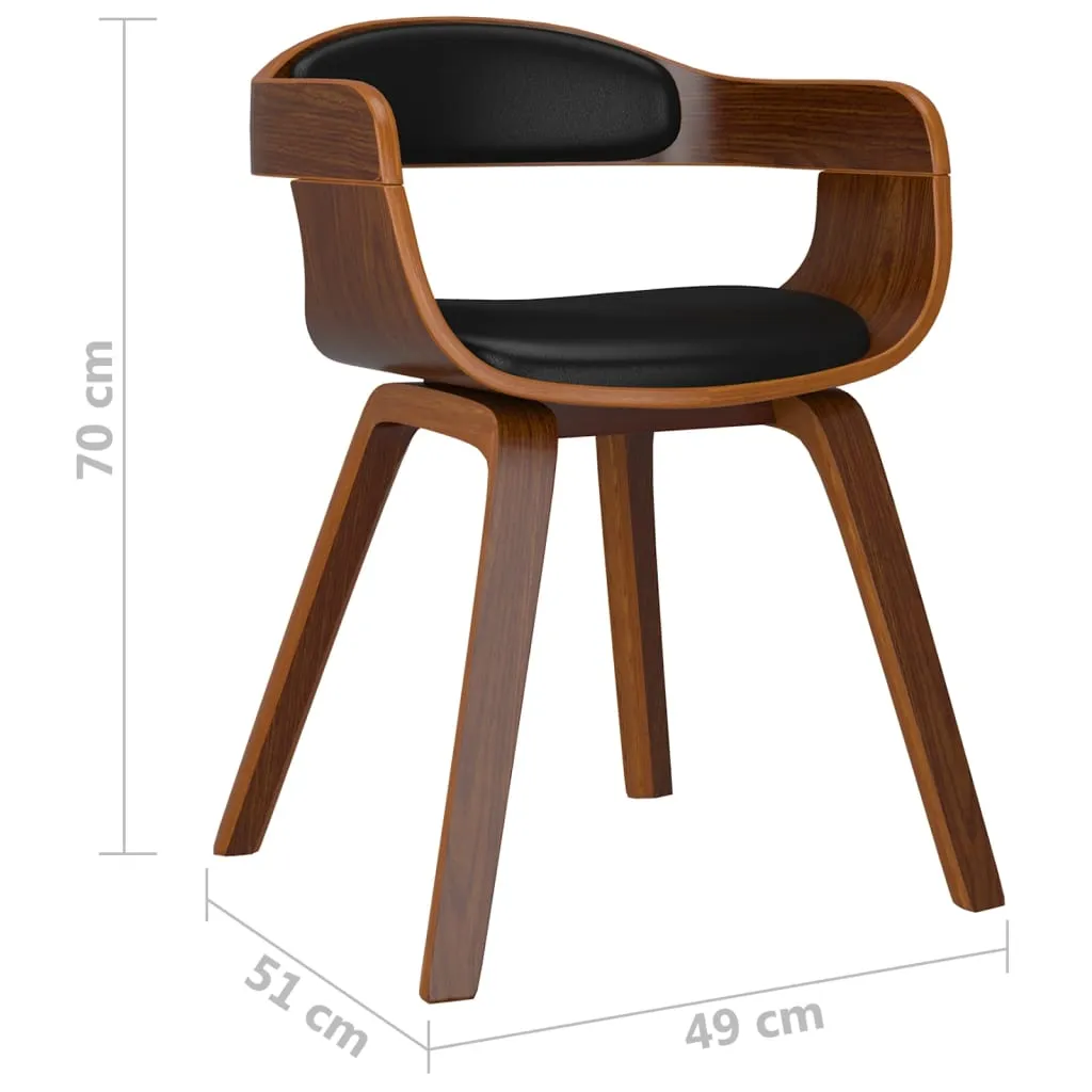 Dining Chair Kitchen Chair with Armrests Bentwood and Faux Leather