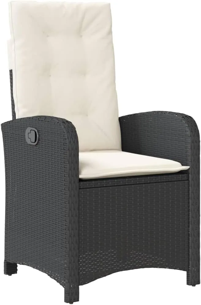 Dinning Chairs Beach Chair Camping Chairs Dining Room Chairs - Reclining Patio Chairs 2 pcs with Cushions Black Poly Rattan for Campsites Outside Beaches Terrace
