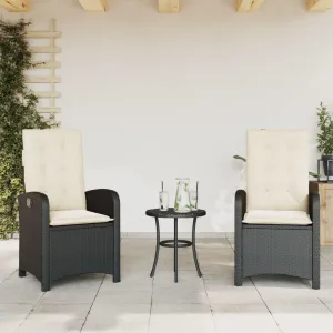 Dinning Chairs Beach Chair Camping Chairs Dining Room Chairs - Reclining Patio Chairs 2 pcs with Cushions Black Poly Rattan for Campsites Outside Beaches Terrace