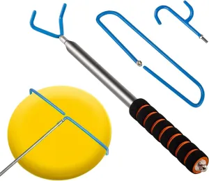 Disc Golf Retriever Pole with 3 Hooks Telescopic Disc Golf Tool Golf Discs Retriever for Water Disc Golf Accessories for Outdoor Sports 10FT