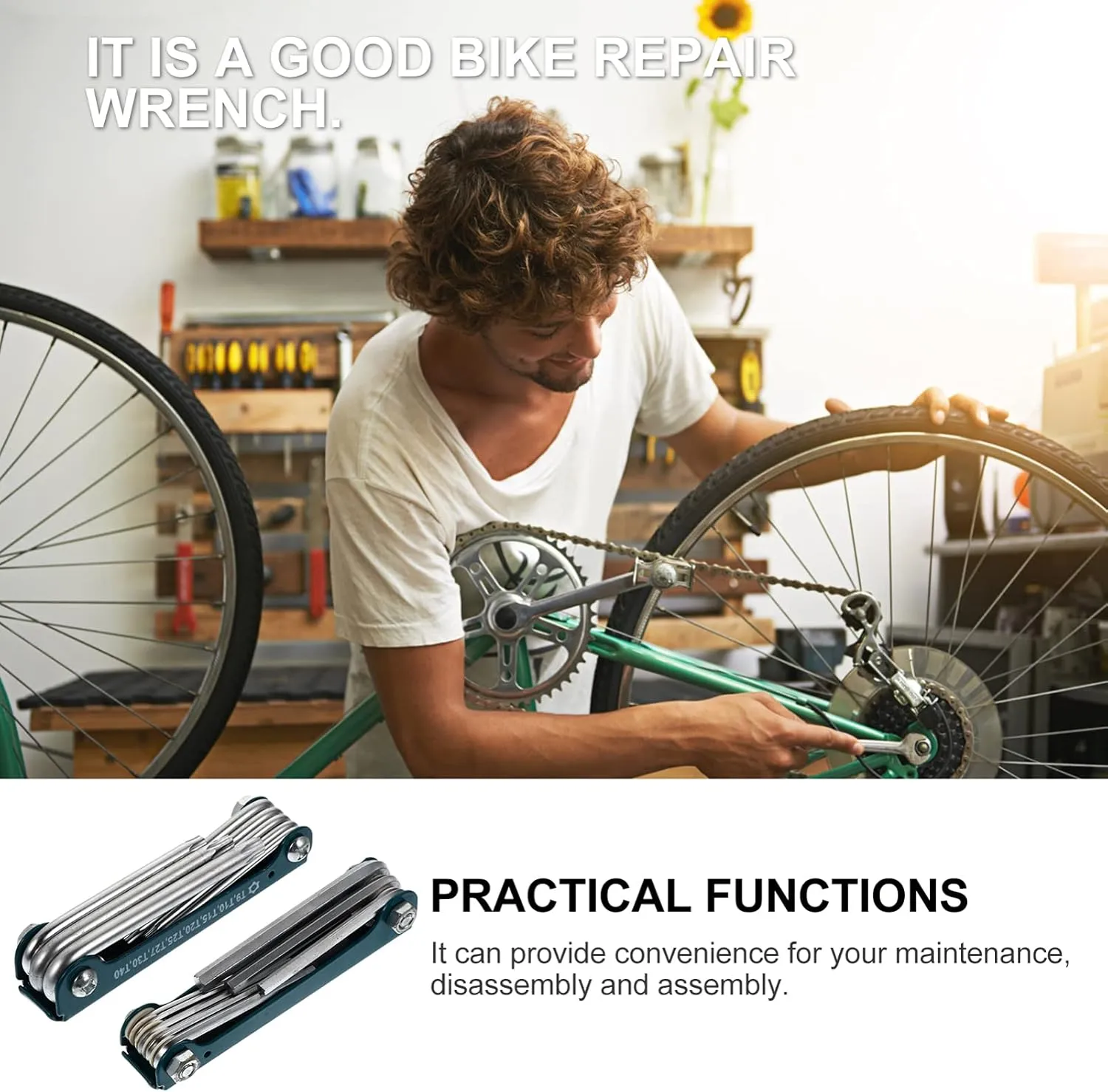 DOITOOL 2pcs Folding Hexagon Wrench Hand Tool for Bike Repair and Design for Maintenance Disassembly and Assembly Tasks