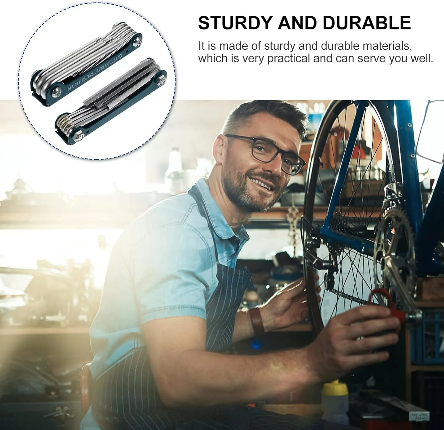 DOITOOL 2pcs Folding Hexagon Wrench Hand Tool for Bike Repair and Design for Maintenance Disassembly and Assembly Tasks