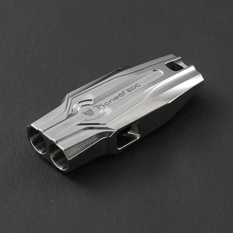 Double Tube Outdoor Survival Referee Training Supplies Metal Titanium Alloy Whistle