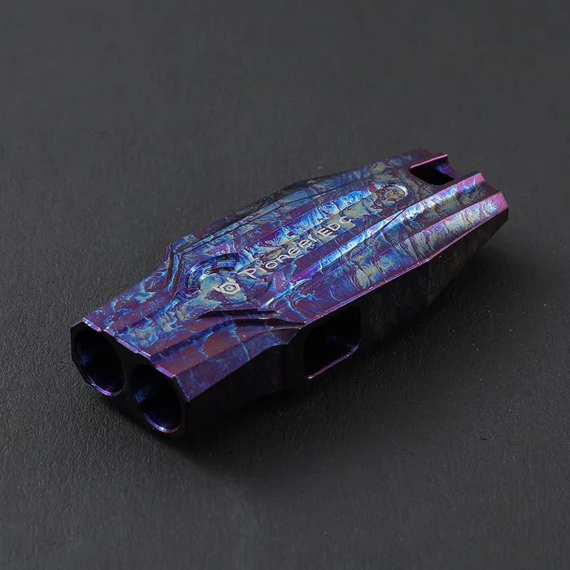 Double Tube Outdoor Survival Referee Training Supplies Metal Titanium Alloy Whistle