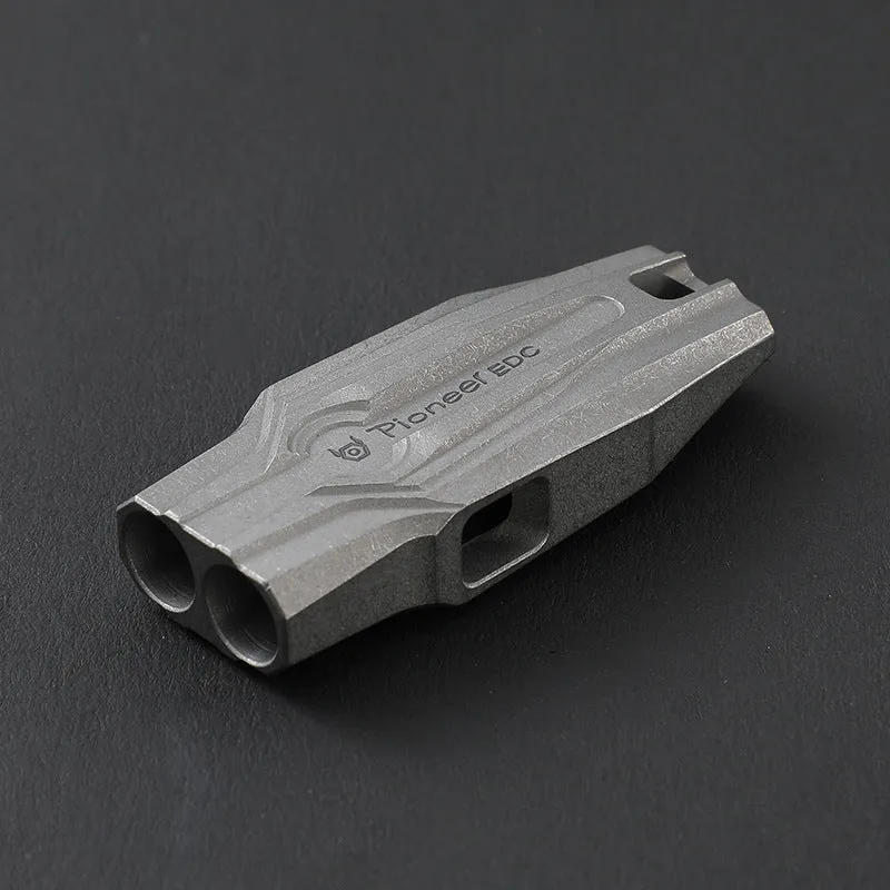 Double Tube Outdoor Survival Referee Training Supplies Metal Titanium Alloy Whistle