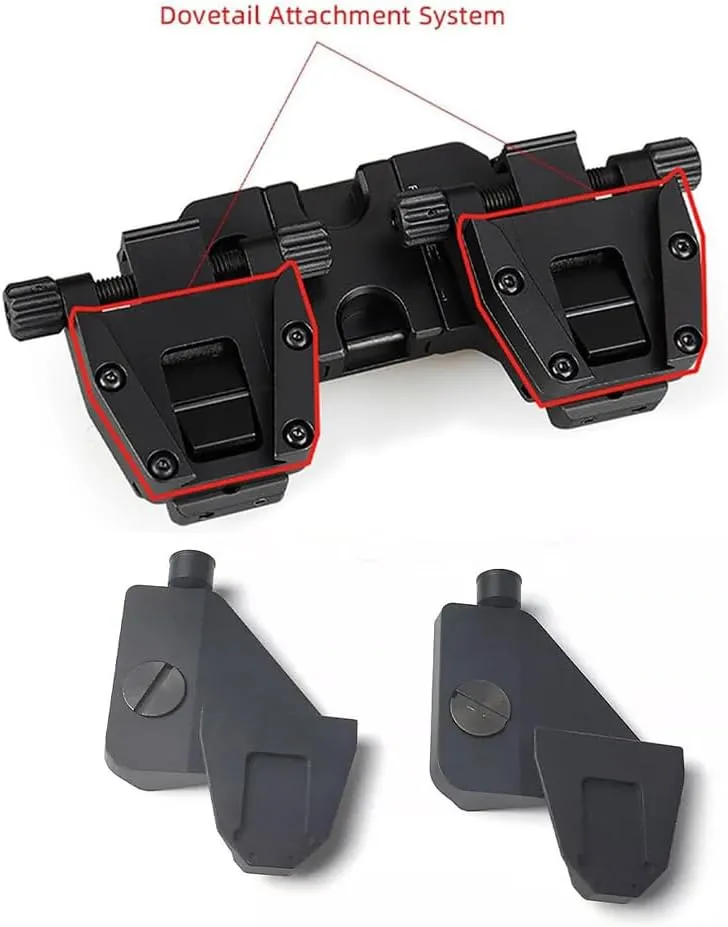 Dual Binocular Bridge Night Vision NVG Mount   AN/PVS-14 J Arm Dovetail Adapter,CNC Aluminum Bridge Arm Assembly,Black