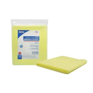 Dukal Emergency Blanket, Yellow, Non-Sterile, 54" W x 80" L (Bag of 50) (Pack of 50)