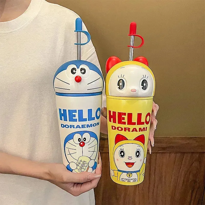 Duo-Sip Doraemon & Dorami Sipper Tumbler (600 ml)