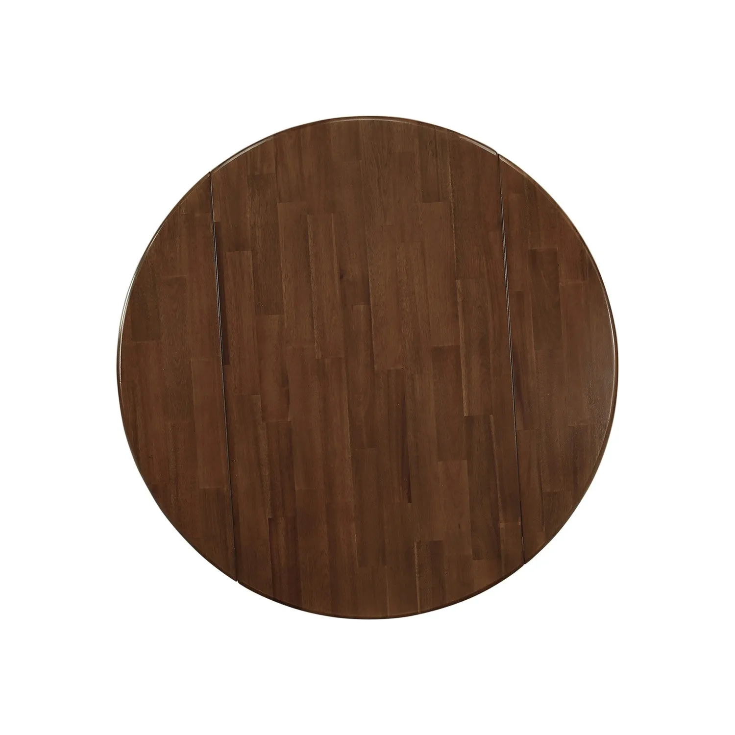 East West Furniture DMAB3-AWA-05 3 Piece Dinette Set for Small Spaces Contains a Round Dining Table with Dropleaf and 2 Grey Linen Fabric Parson Dining Chairs, 42x42 Inch, Walnut