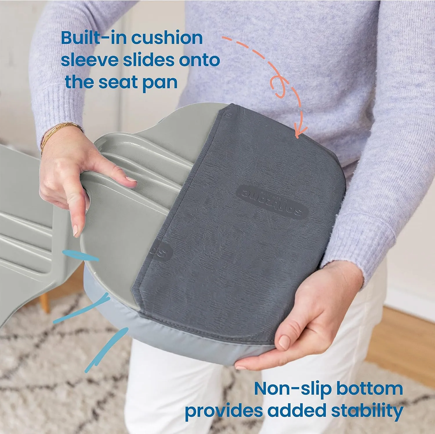 ECR4Kids The Surf Portable Lap Desk with Cushion, Flexible Seating, Light Grey