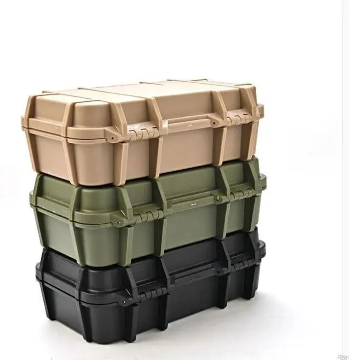 EDC Tactical Waterproof Double Layer Shockproof Storage Box Outdoor Multi Tool (Camel)