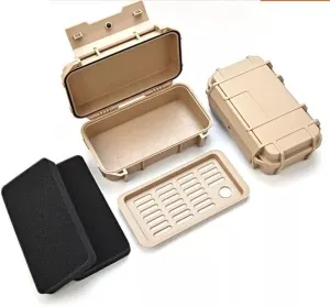 EDC Tactical Waterproof Double Layer Shockproof Storage Box Outdoor Multi Tool (Camel)