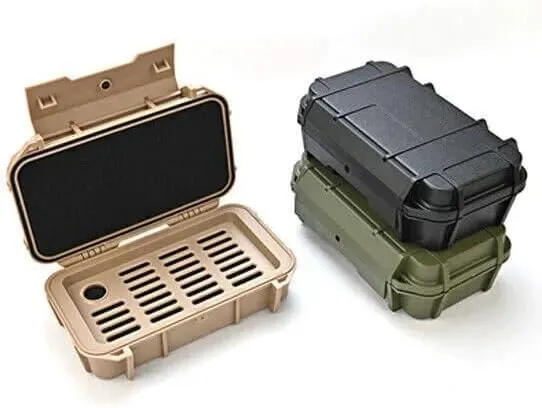 EDC Tactical Waterproof Double Layer Shockproof Storage Box Outdoor Multi Tool (Camel)