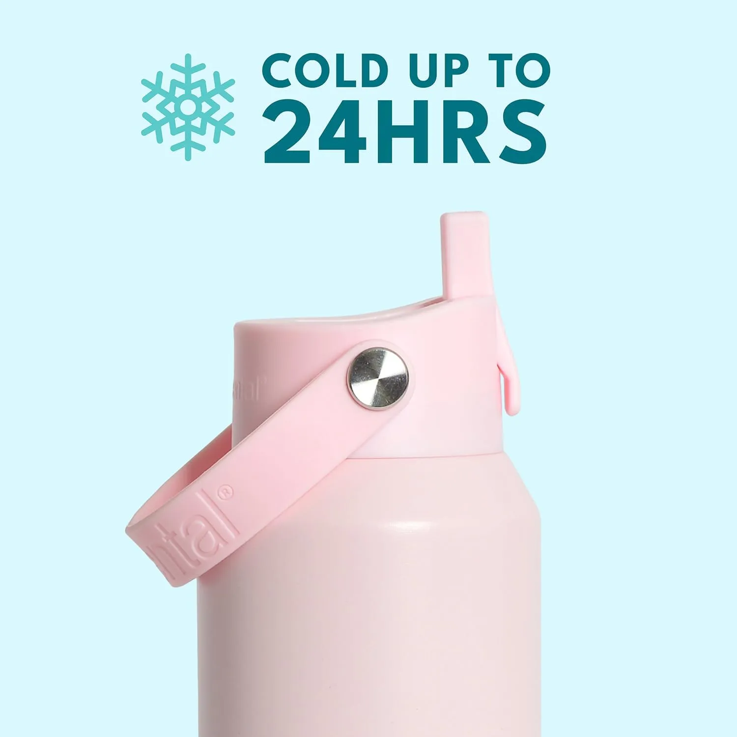 Elemental Core Stainless Steel Water Bottle with Straw - Leak Proof Double Wall Insulated Water Bottles for Travel, Sports and Gym - BPA Free Sport Thermos with Flip-up Straws - 40oz, Blush Pink