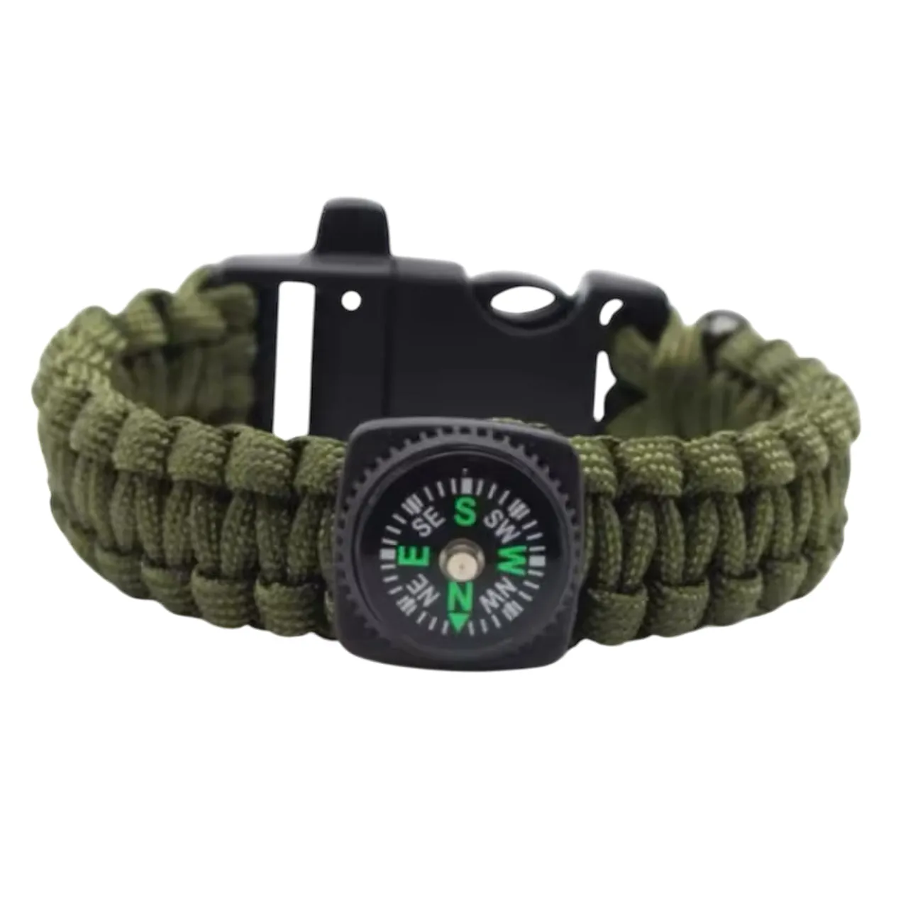 Elite Tactical Paracord Compass & Whistle Survival Bracelet 25cm
