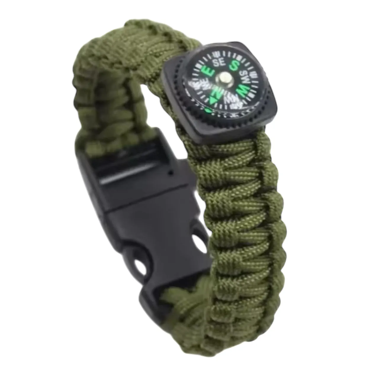 Elite Tactical Paracord Compass & Whistle Survival Bracelet 25cm