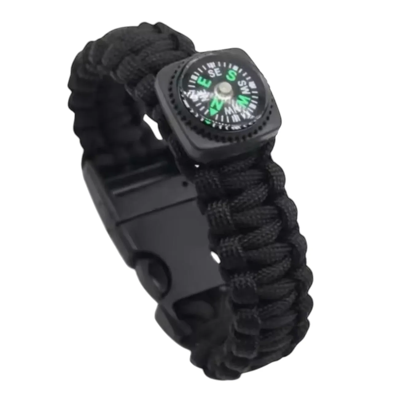 Elite Tactical Paracord Compass & Whistle Survival Bracelet 25cm