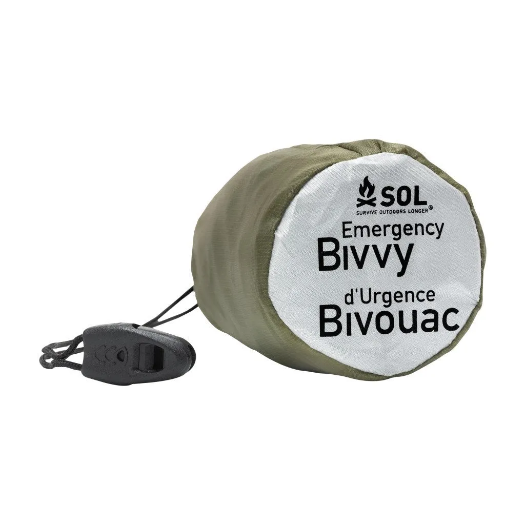 Emergency Bivvy with Rescue Whistle - OD Green