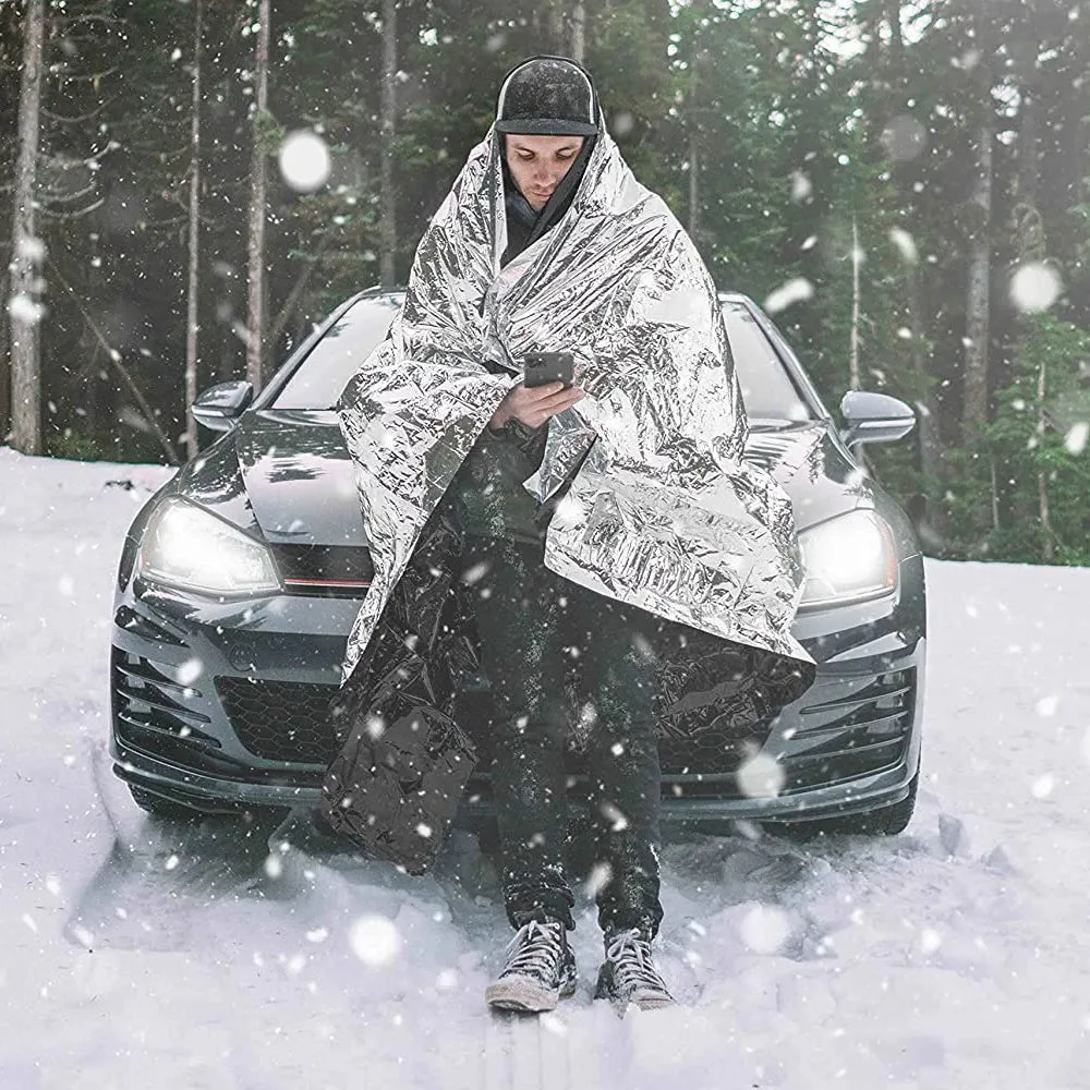 Emergency Blankets -Space Blanket Survival kit Camping Blanket. Perfect for Outdoor, Hiking, Survival, Marathons or First Aid