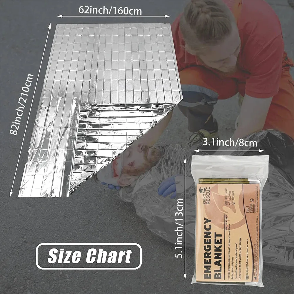 Emergency Blankets -Space Blanket Survival kit Camping Blanket. Perfect for Outdoor, Hiking, Survival, Marathons or First Aid