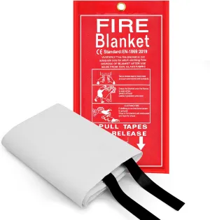 Emergency Fire Blanket, 1 Pack 40” x 40” Fiberglass Fire Suppression Fireproof Blanket for Home, Kitchen, Fireplace, Grill, Car, Office, Warehouse