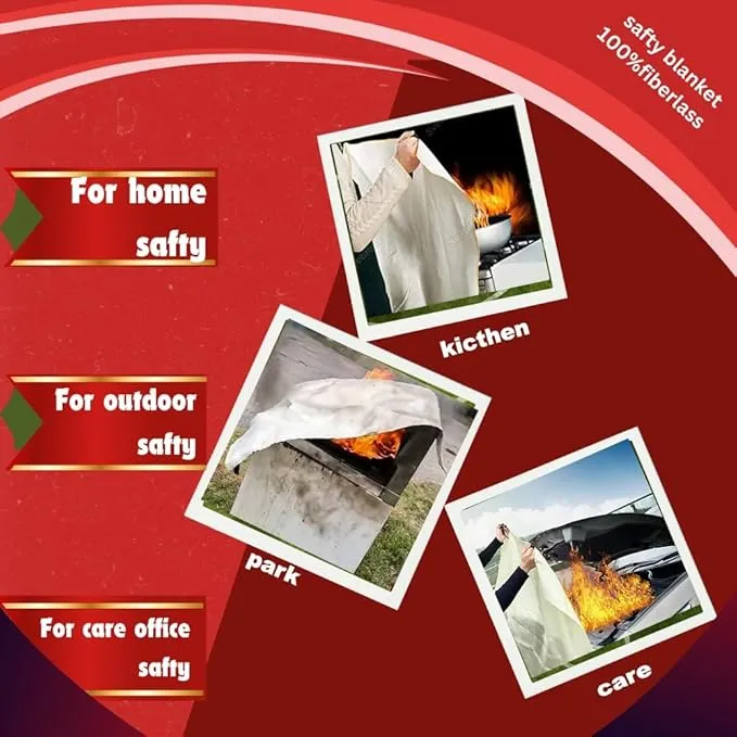 Emergency Fire Blanket Extinguisher Fire Blankets for Home 40" x 40" Fire Blanket to Smother a Kitchen. Fire Blankets are Simple to use by Pulling Down tabs (Pack 2)