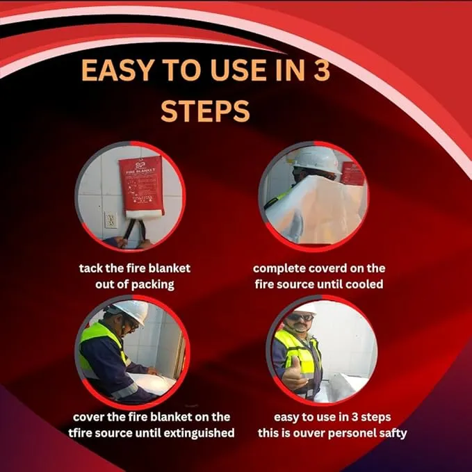 Emergency Fire Blanket Extinguisher Fire Blankets for Home 40" x 40" Fire Blanket to Smother a Kitchen. Fire Blankets are Simple to use by Pulling Down tabs (Pack 2)