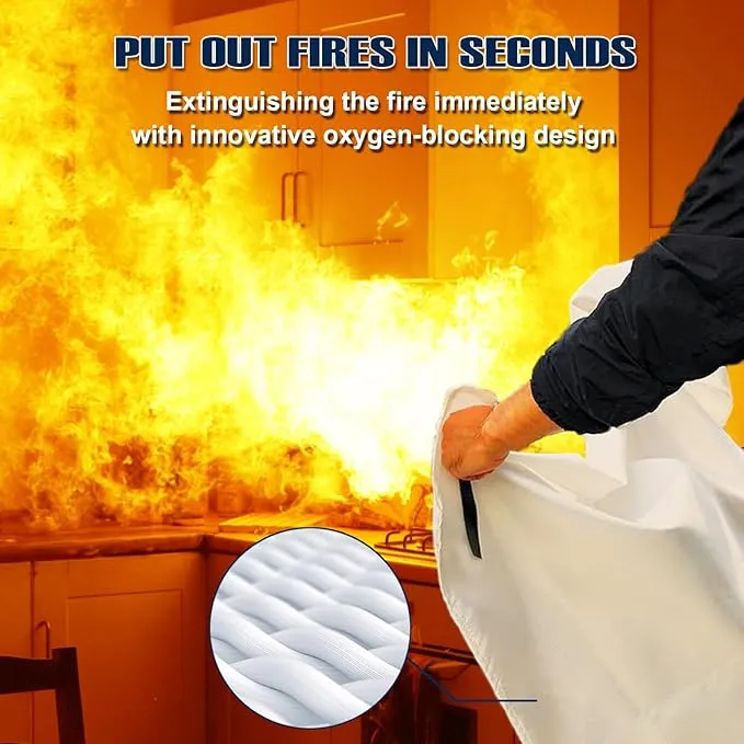 Emergency Fire Blanket for Home and Kitchen - 40"x40" Flame Suppression Fiberglass Fire Blankets for House Camping Car Office Warehouse Emergency Survival Safety (Red 2 Pack)