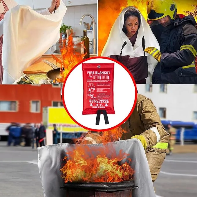 Emergency Fire Blanket for Kitchen, 40"x40" Fiberglass Fire Suppression Blanket-Flame Retardant Blanket Fire Safety Blanket for House Camping Car Office Warehouse Emergency Survival Safety (1pack)
