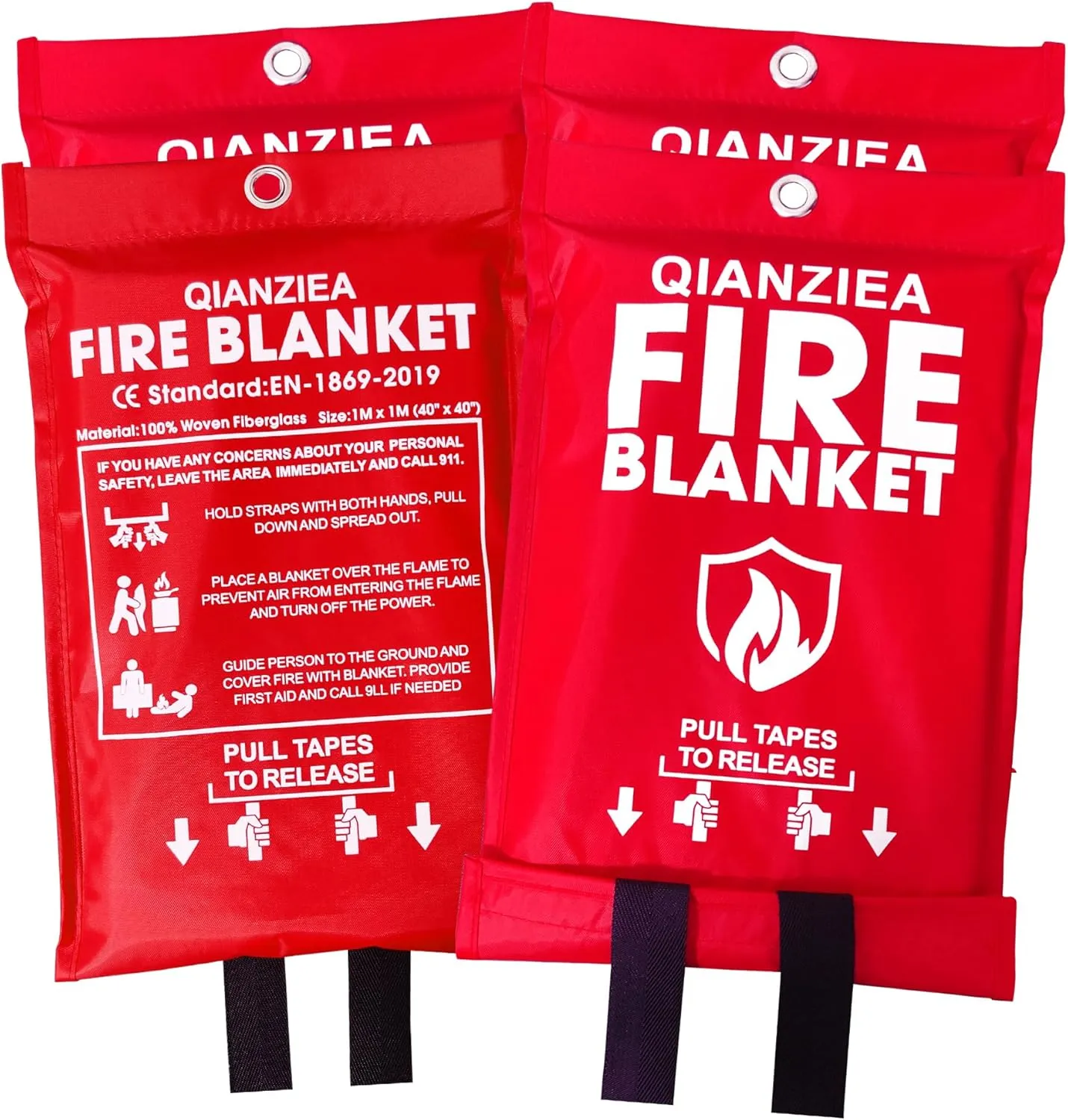Emergency Fire Blanket,4 Pack,40"x40" Fire Blankets for Home and Kitchen