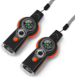 Emergency Survival Function Whistle, Outdoor Multifunctional Tool Safety Whistle with Lanyard, Ideal for Kayaking, Boating, Hiking, Camping, Climbing, Hunting, Fishing