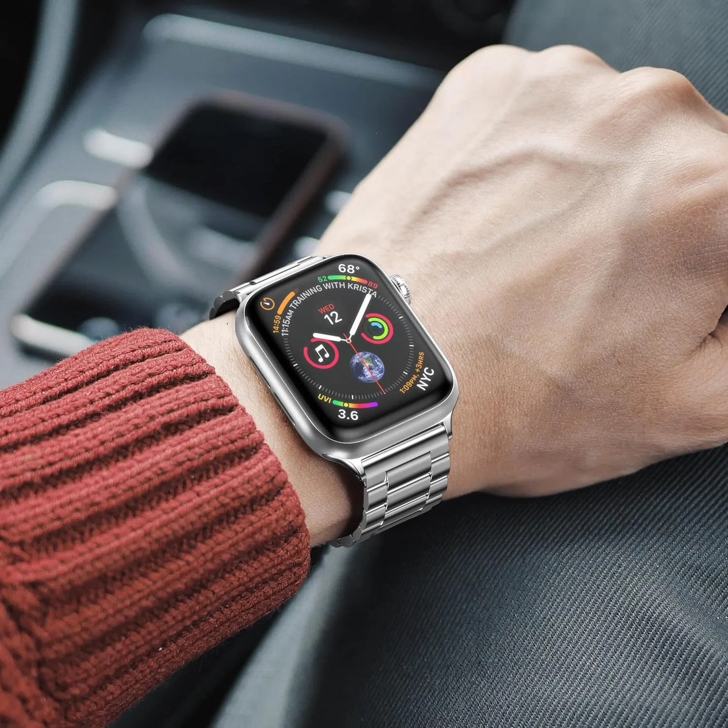 EPULY Compatible with Apple Watch Band 49mm 45mm 44mm 42mm 41mm 40mm 38mm, Business Stainless Steel Metal Watchband for iWatch Band Series 9, Ultra 2, SE, Ultra Series 8 7 6 5 4 3 2 1 Men & Women