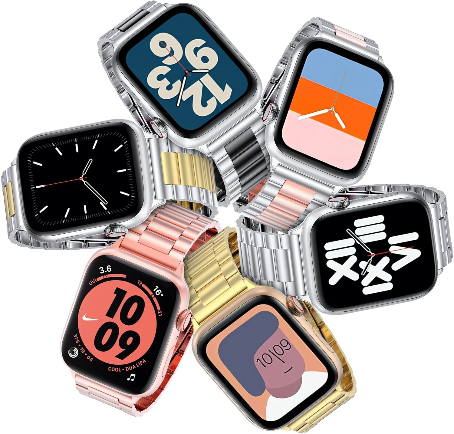 EPULY Compatible with Apple Watch Band 49mm 45mm 44mm 42mm 41mm 40mm 38mm, Business Stainless Steel Metal Watchband for iWatch Band Series 9, Ultra 2, SE, Ultra Series 8 7 6 5 4 3 2 1 Men & Women