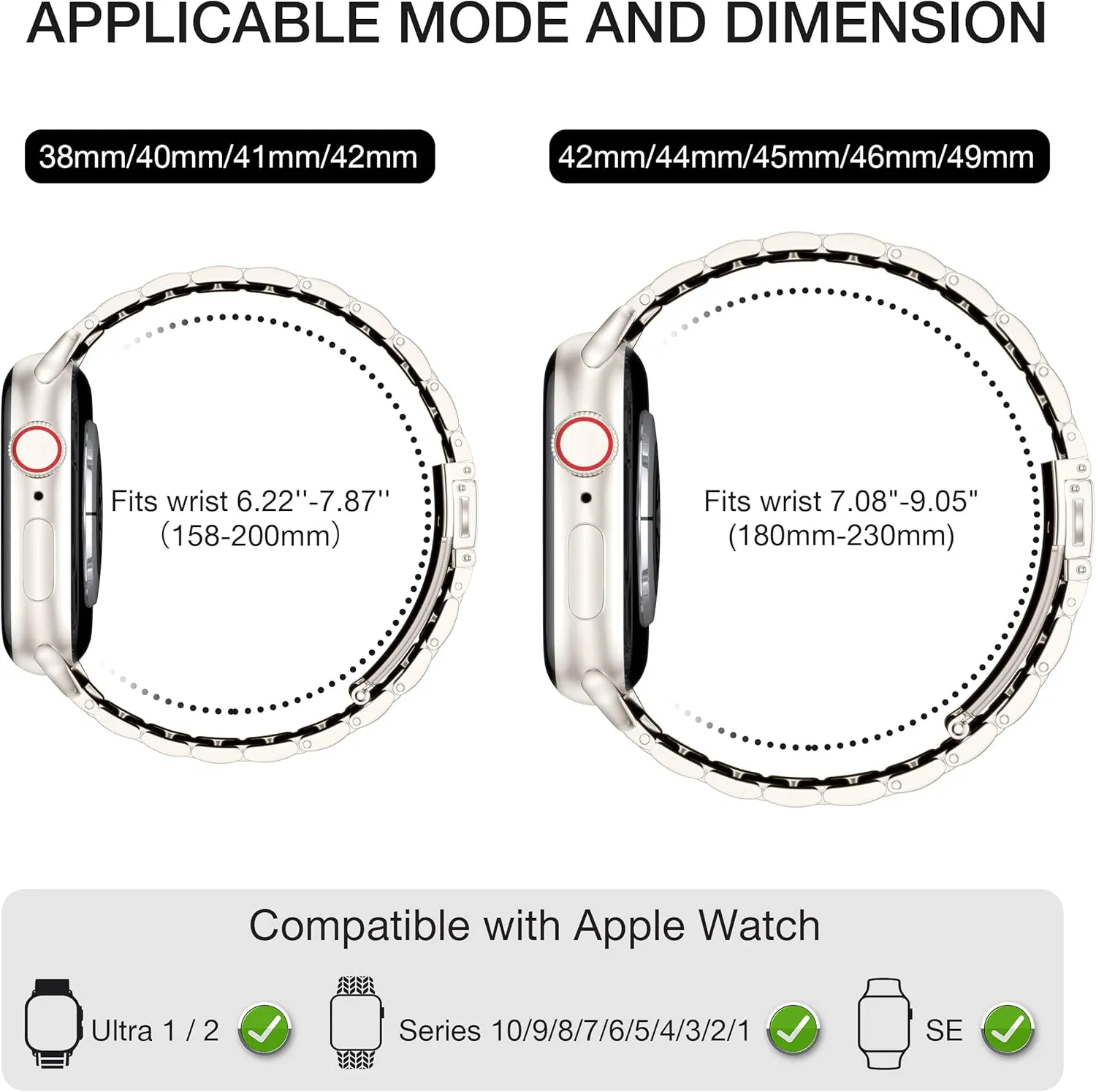 EPULY Compatible with Apple Watch Band 49mm 45mm 44mm 42mm 41mm 40mm 38mm, Business Stainless Steel Metal Watchband for iWatch Band Series 9, Ultra 2, SE, Ultra Series 8 7 6 5 4 3 2 1 Men & Women
