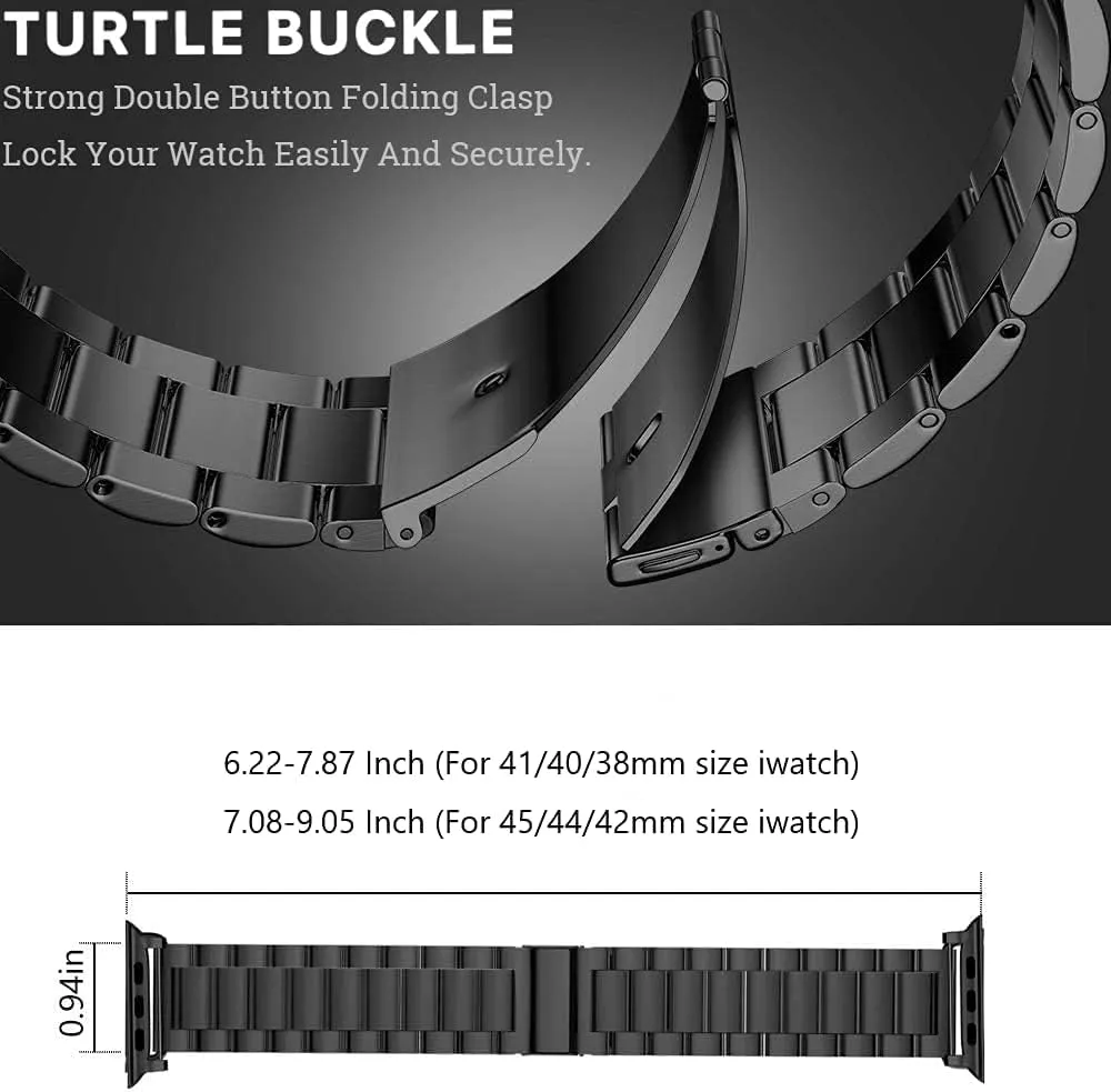 EPULY Metal Band Compatible with Apple Watch Band 49mm 46mm 45mm 44mm 42mm 41mm 40mm 38mm Men & Women, Business Stainless Steel Strap for iWatch Bands Ultra 2, SE, Ultra Series 9 8 7 6 5 4 3 2 1