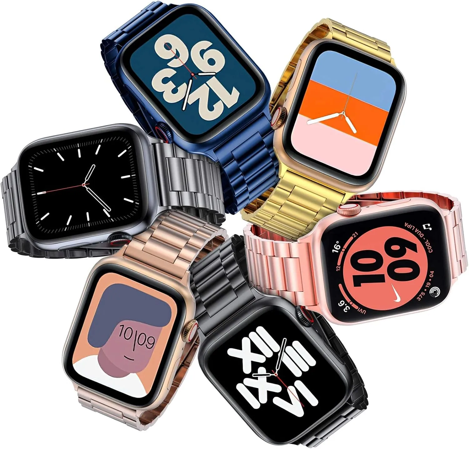 EPULY Metal Band Compatible with Apple Watch Band 49mm 46mm 45mm 44mm 42mm 41mm 40mm 38mm Men & Women, Business Stainless Steel Strap for iWatch Bands Ultra 2, SE, Ultra Series 9 8 7 6 5 4 3 2 1
