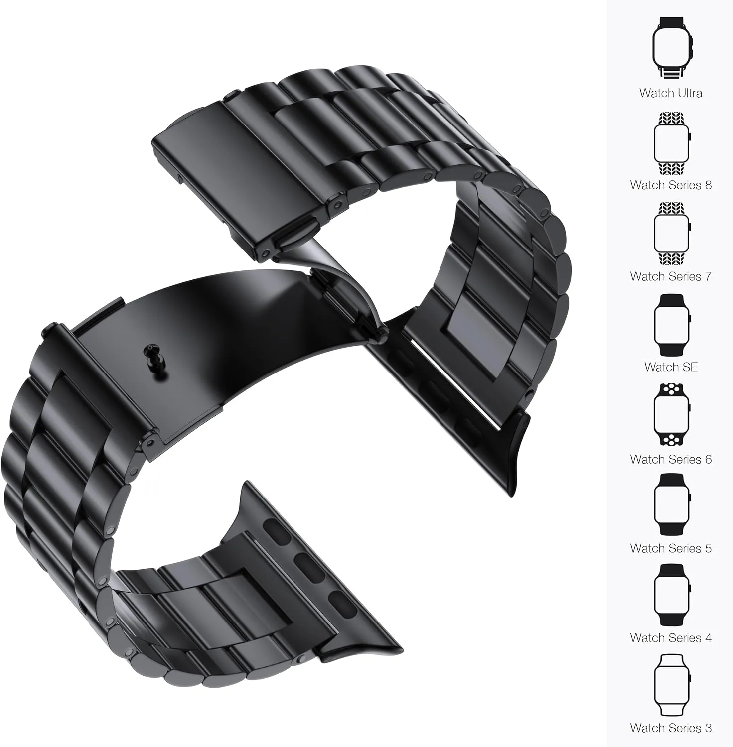 EPULY Metal Band Compatible with Apple Watch Band 49mm 46mm 45mm 44mm 42mm 41mm 40mm 38mm Men & Women, Business Stainless Steel Strap for iWatch Bands Ultra 2, SE, Ultra Series 9 8 7 6 5 4 3 2 1