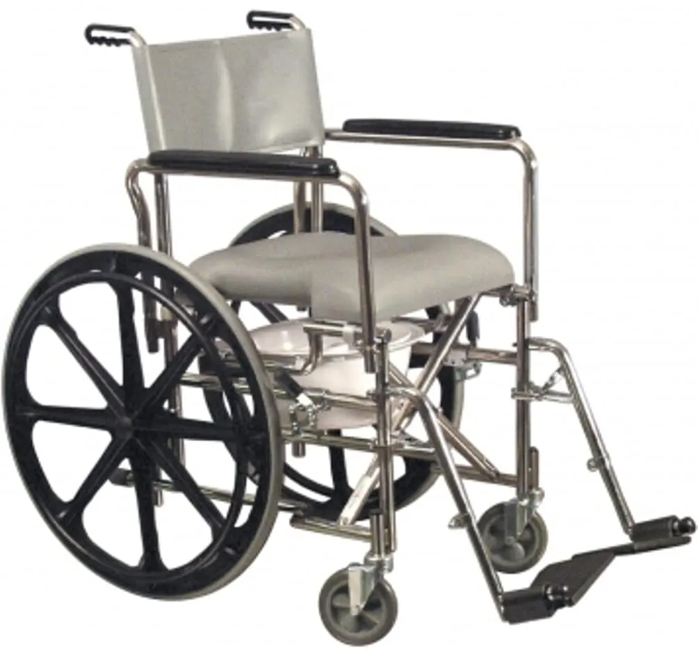 Everest & Jennings Rehab Shower Commode Wheelchair, 17.25" HiBack, 12022110