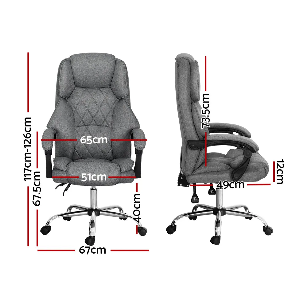 Executive Fabric Office Chair Recliner - Grey