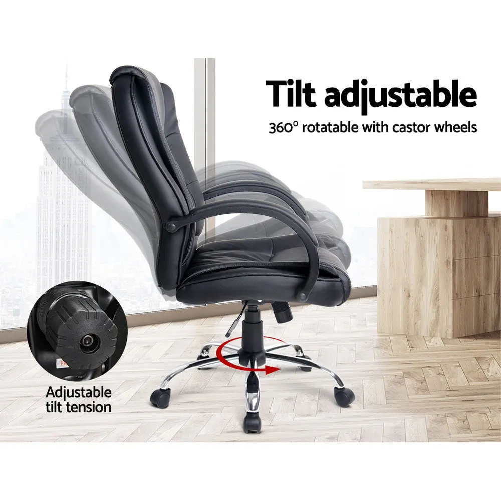 Executive PU Leather Office Chair - Black