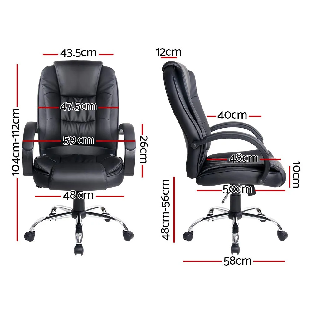 Executive PU Leather Office Chair - Black