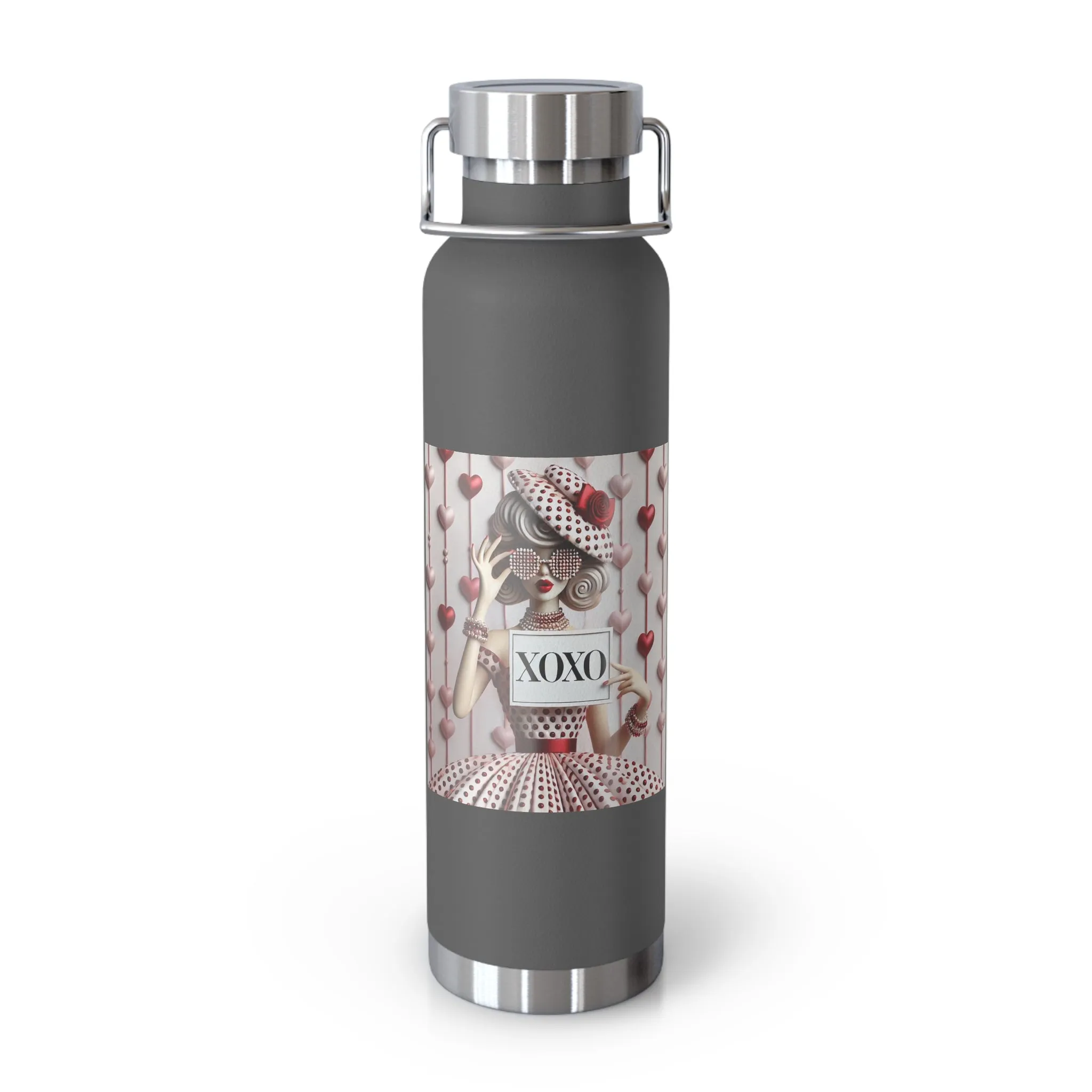 Fashionably Yours, XOXO Copper Vacuum Insulated Bottle, 22oz