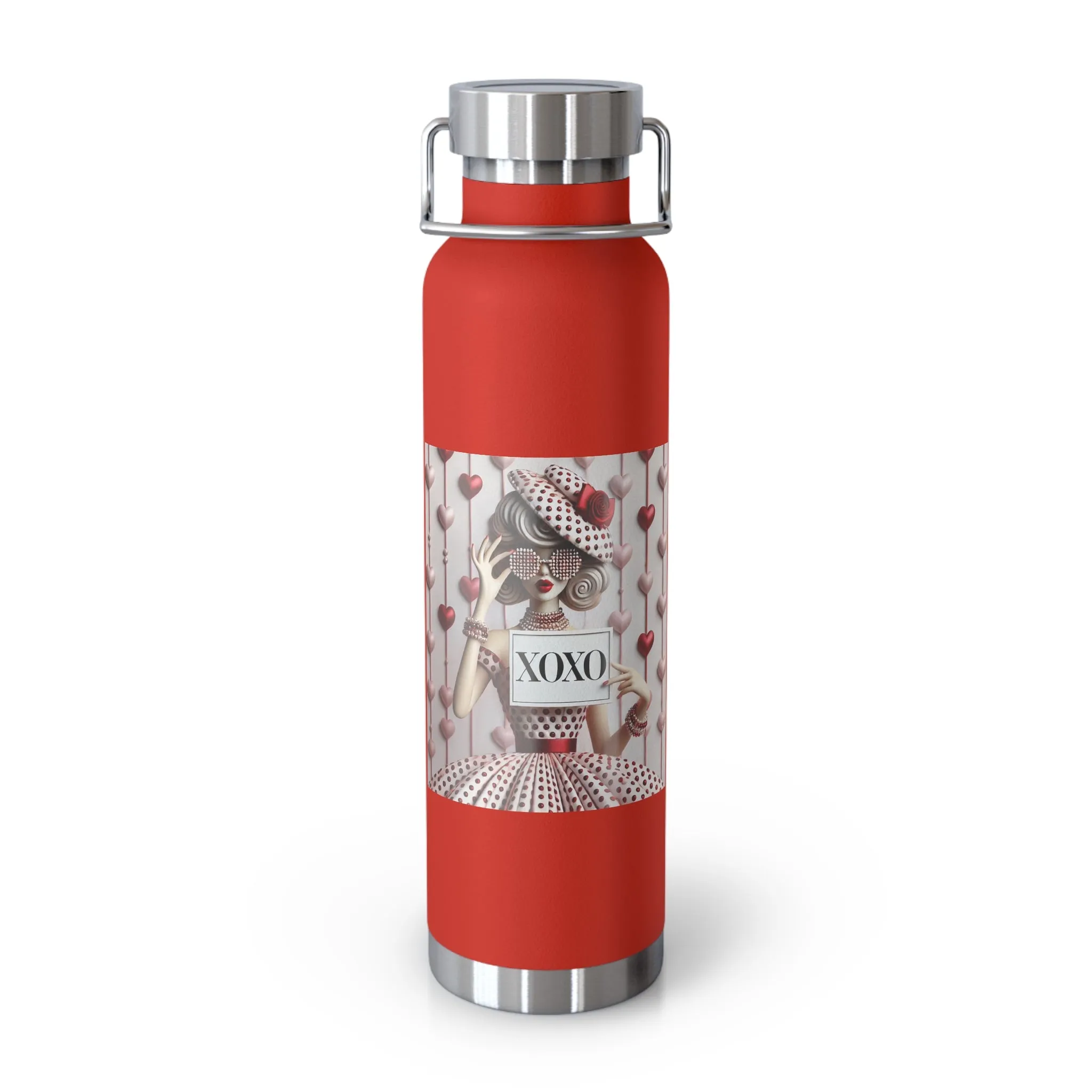 Fashionably Yours, XOXO Copper Vacuum Insulated Bottle, 22oz