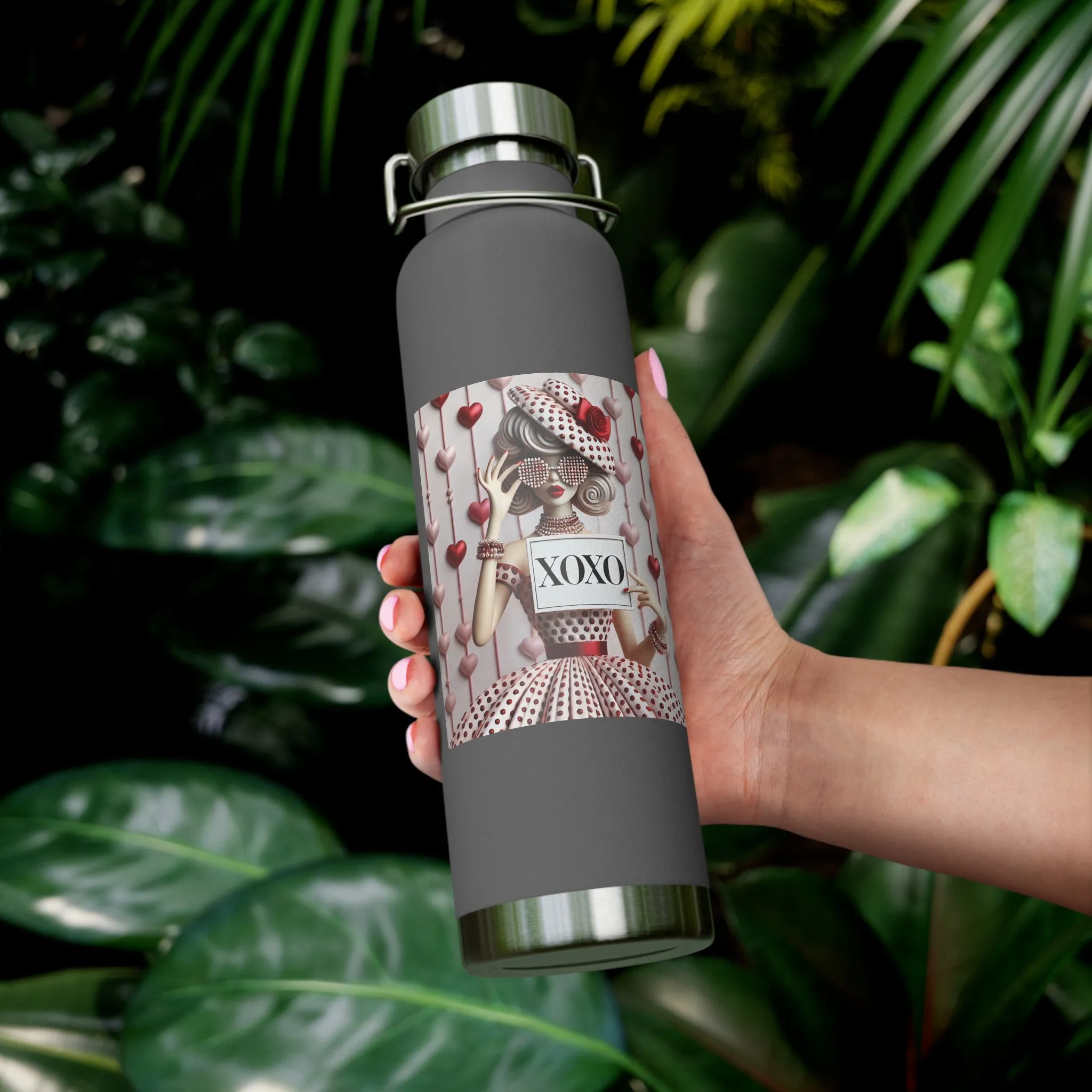 Fashionably Yours, XOXO Copper Vacuum Insulated Bottle, 22oz