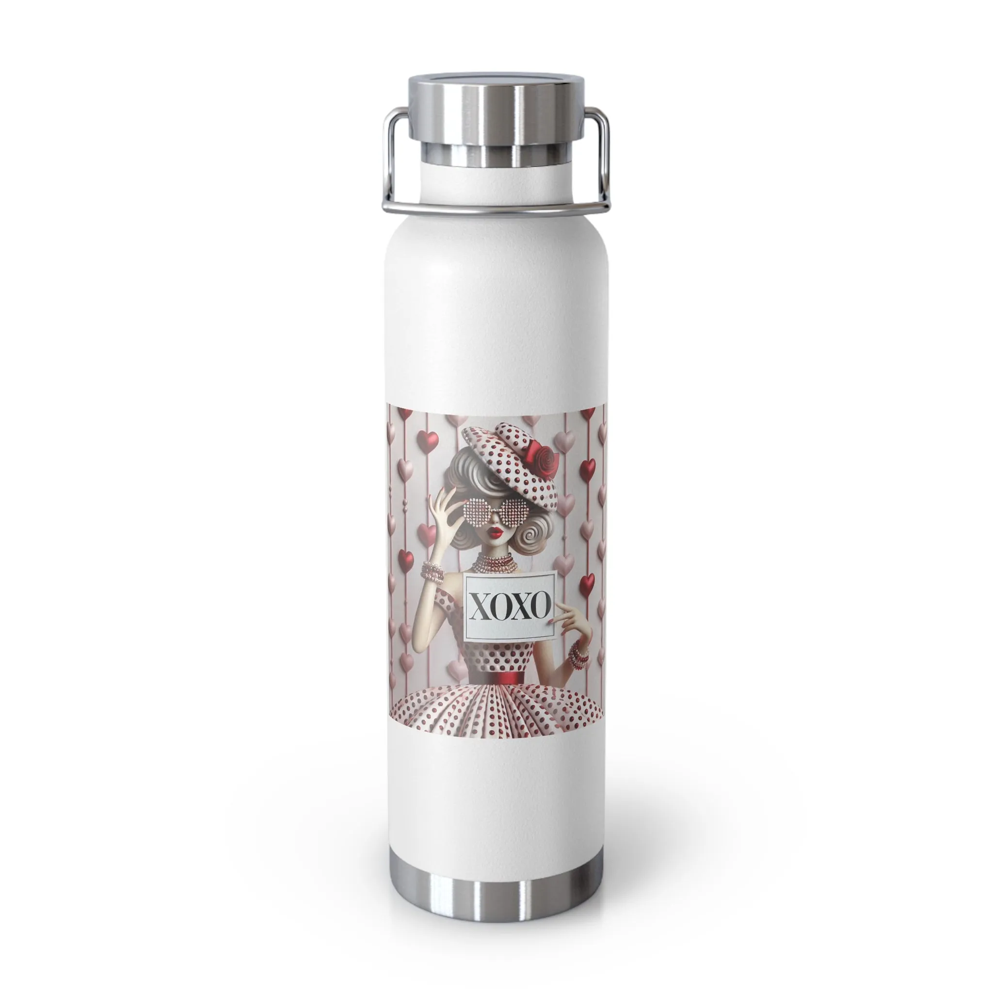 Fashionably Yours, XOXO Copper Vacuum Insulated Bottle, 22oz