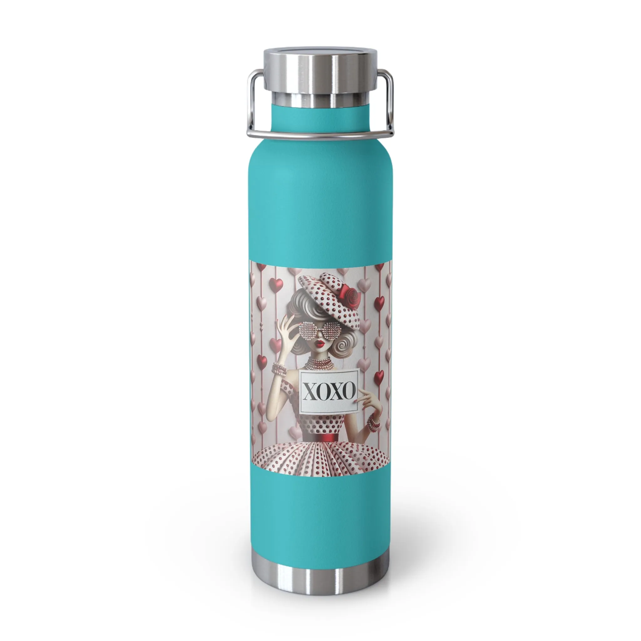 Fashionably Yours, XOXO Copper Vacuum Insulated Bottle, 22oz