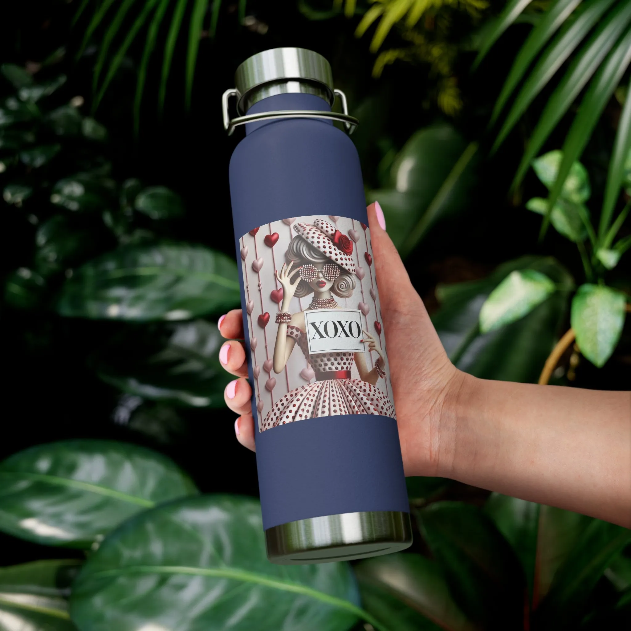 Fashionably Yours, XOXO Copper Vacuum Insulated Bottle, 22oz